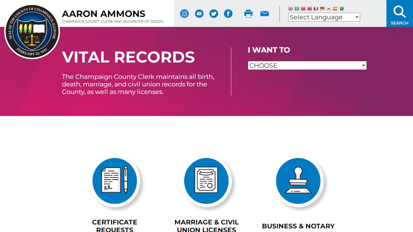 Vital Records | Champaign County Clerk