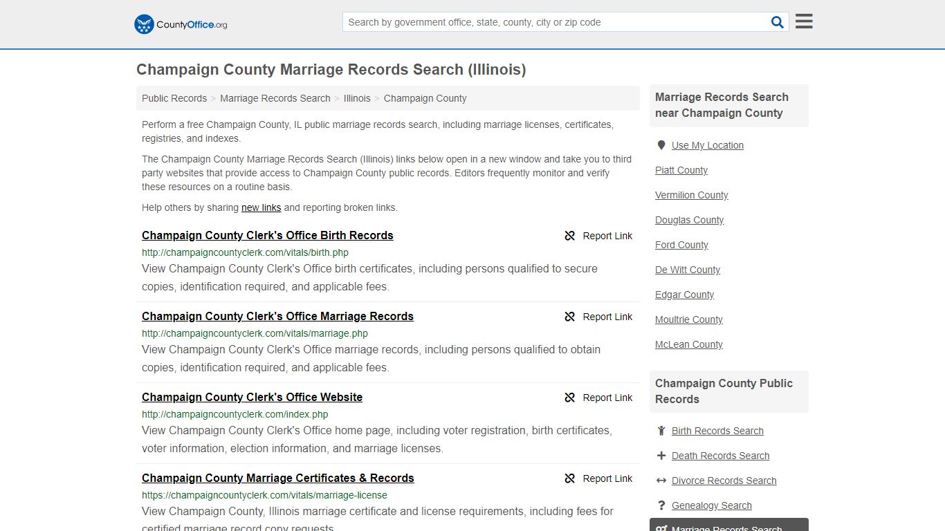 Marriage Records Search - Champaign County, IL (Marriage ...